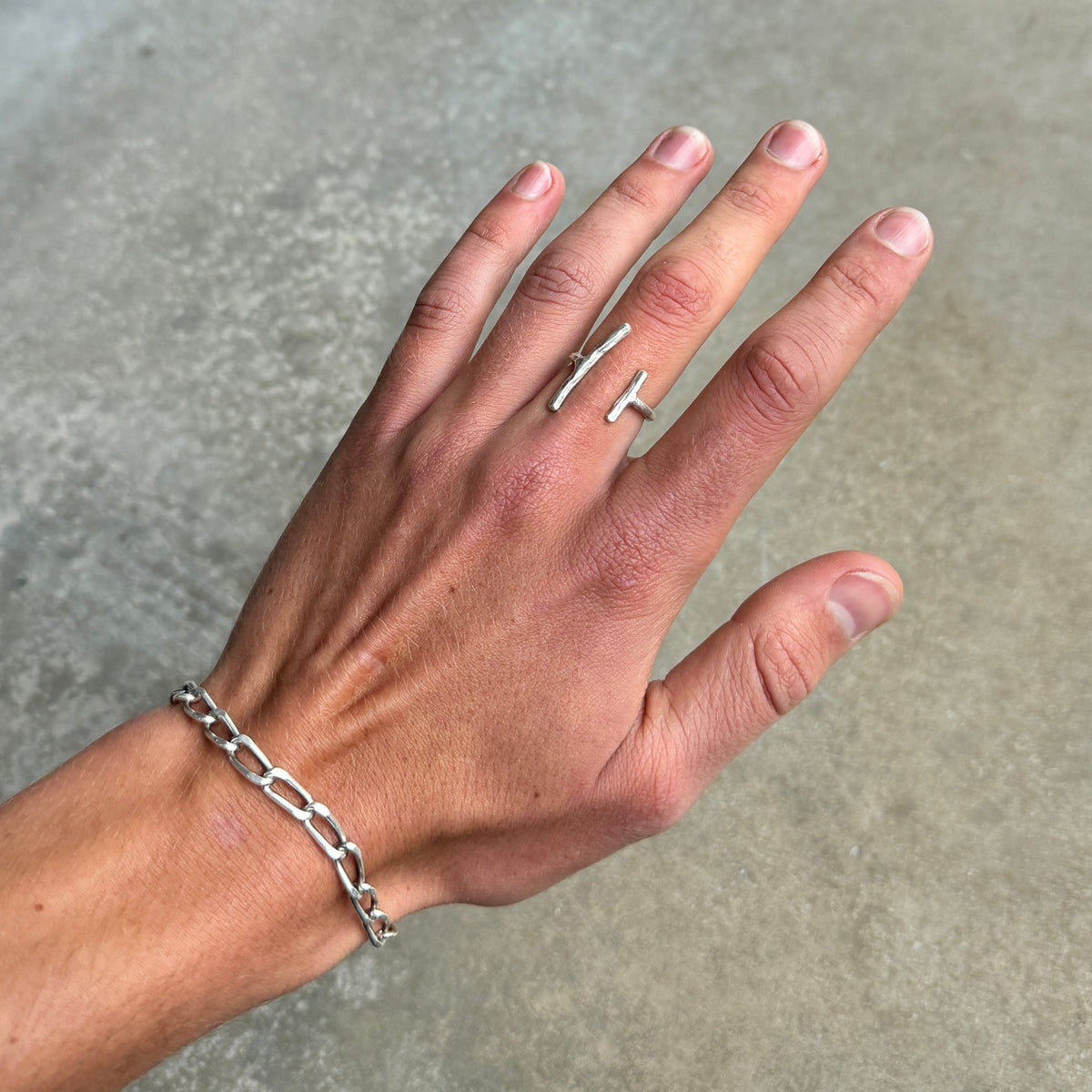 2 Lines Minimalist Silver Ring