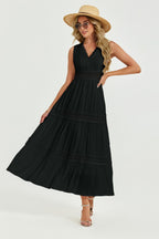Lace Detail Maxi Dress In Black
