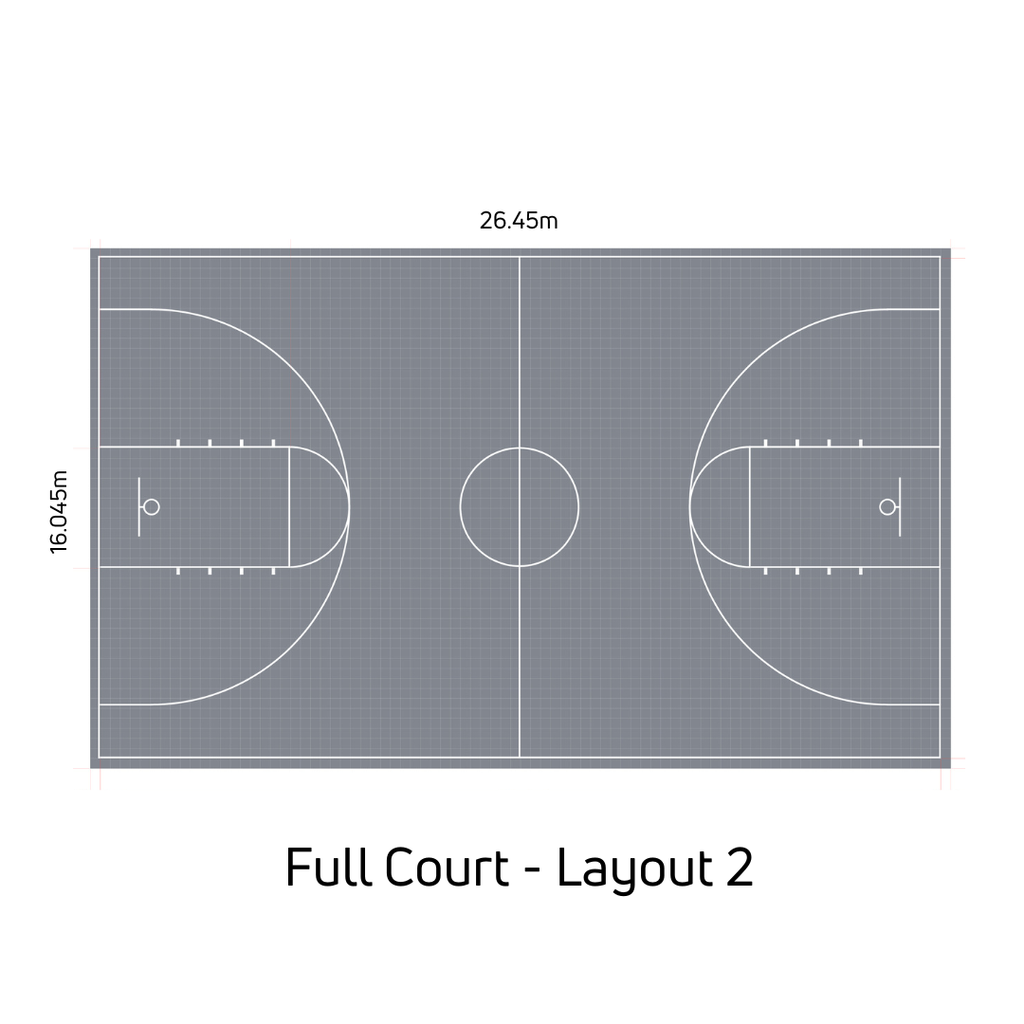 Basketball Court System - Full Court | Includes Court Markings