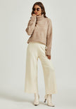 Jumper Top With High Neck In Cream
