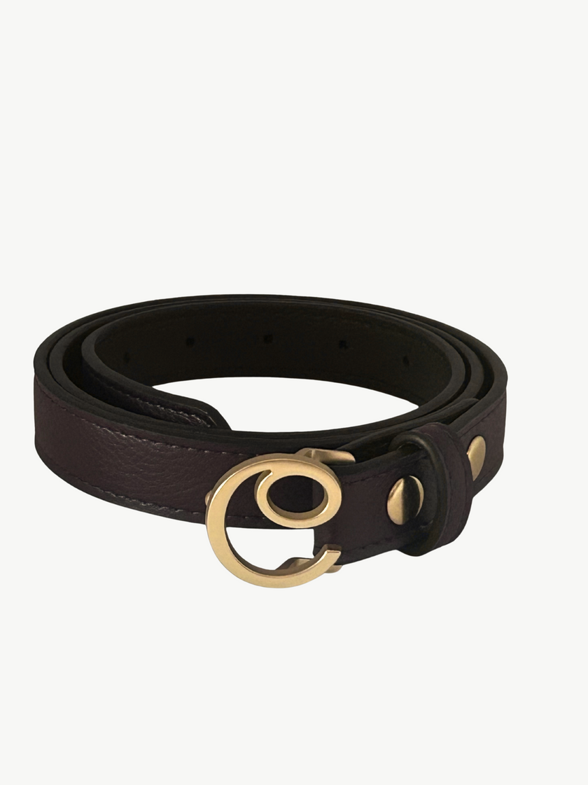 Vegan Leather brown belt - Diane | No More Nobody