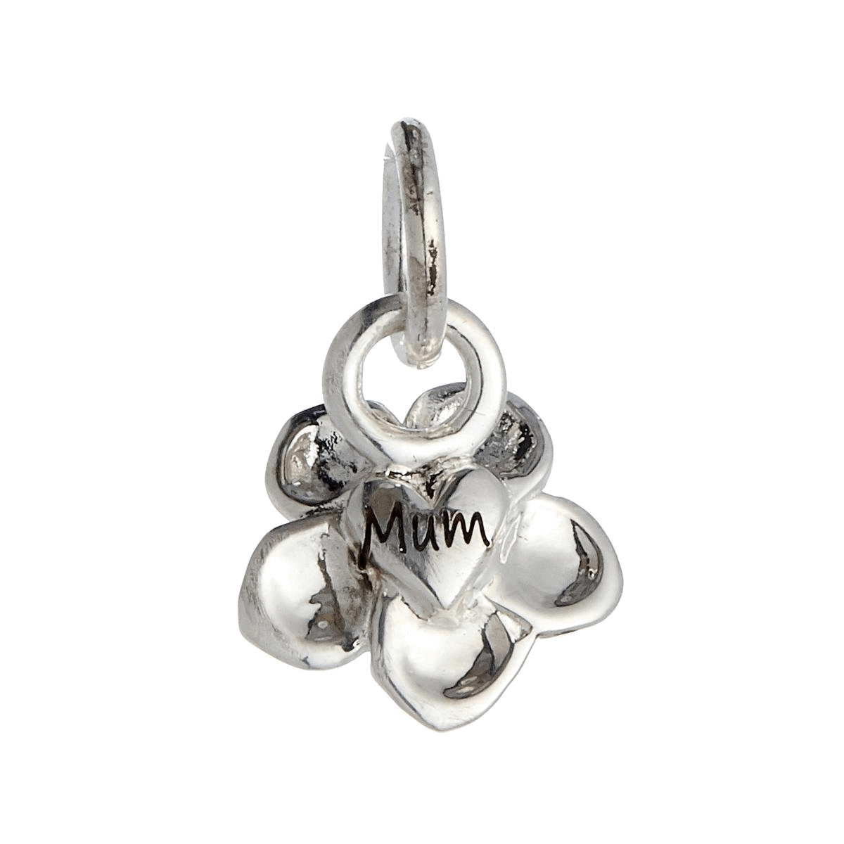 Charm de plata personalizado con flor Nomeolvides