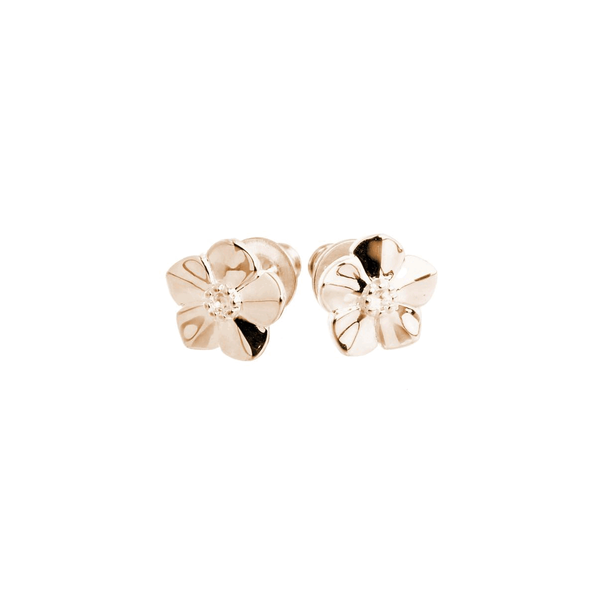 Puces d'oreilles en argent vermeil or rose Myosotis