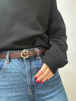 Vegan Leather brown belt - Diane | No More Nobody
