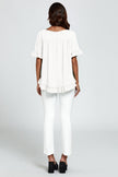 Frill Detail Short Sleeves Top In White