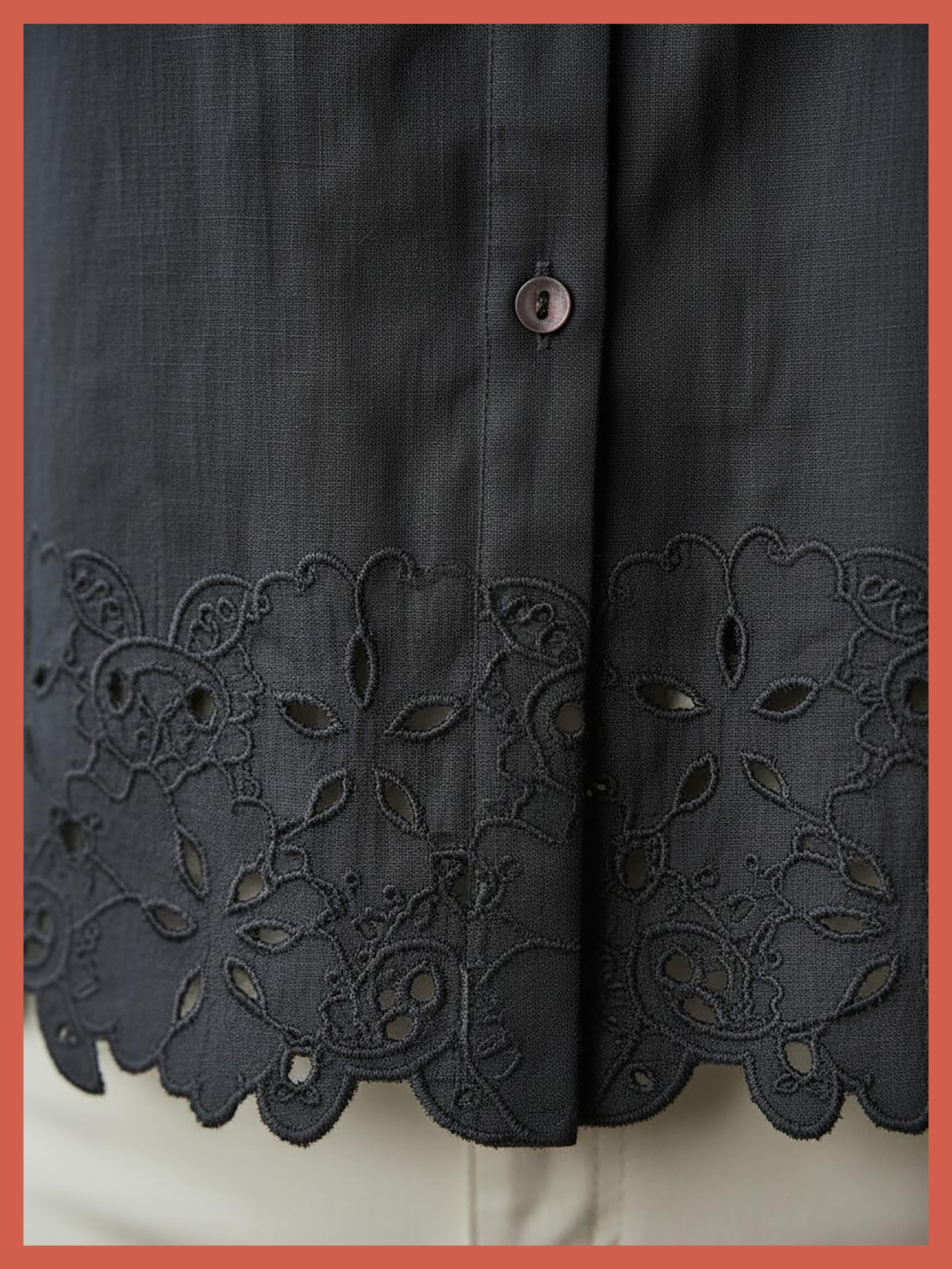 Koren Embroidered Blouse In Black