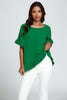 Frill Detail Short Sleeves Top In Green