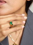 Gold Vermeil Malachite ring - Daryl | No More Nobody