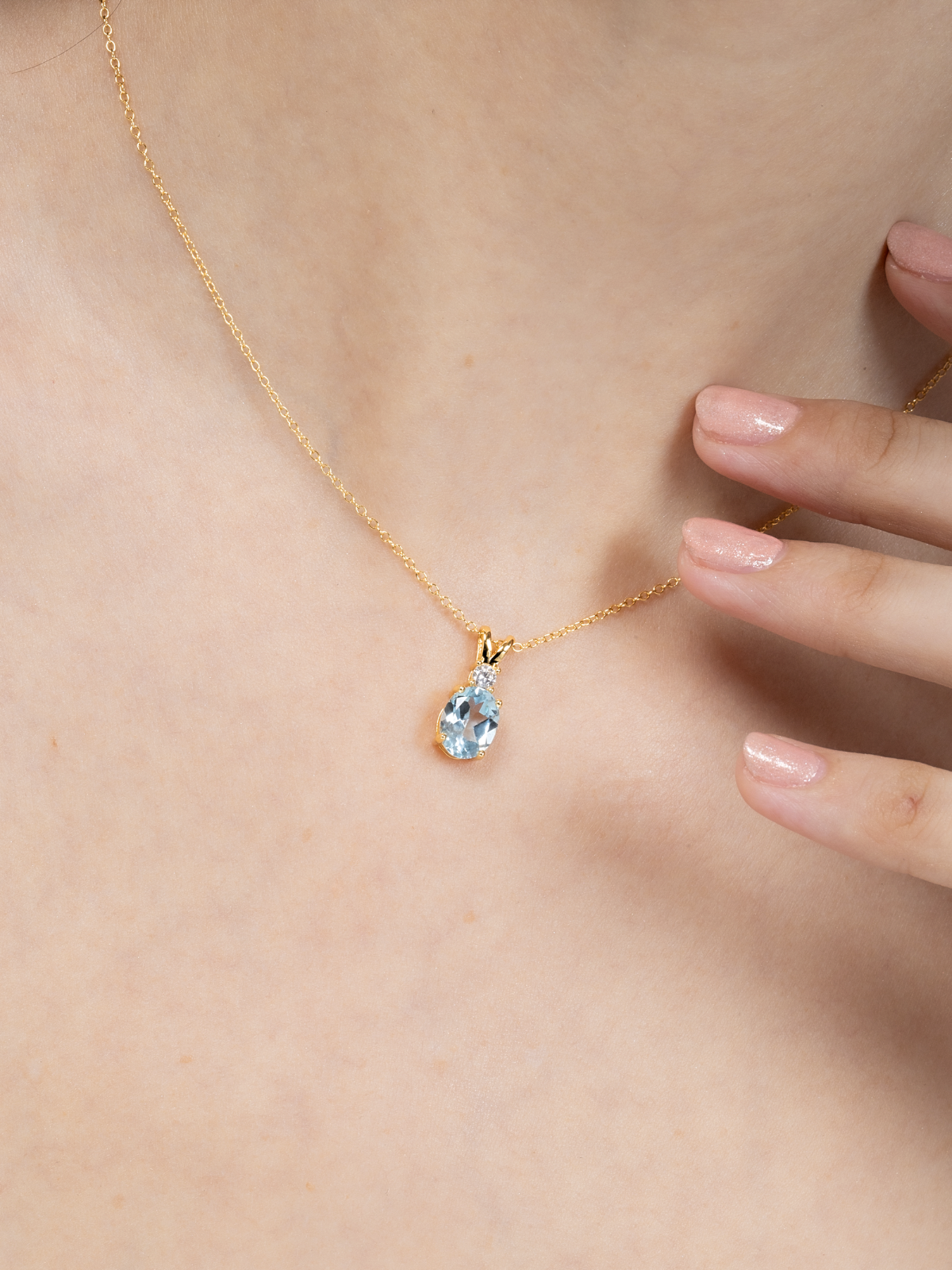 Mini-parure 1 - Parure en topaze bleue et vermeil 18 carats