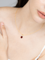 Collier pendentif grenat en vermeil 18 carats