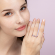 Lavender Amethyst Emerald Cut Eternity Ring in Sterling Silver