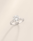 2 ct Round Solitaire Moissanite Engagement Ring in Sterling Silver