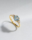 Blue Topaz Three Stone Ring in 18k Gold Vermeil