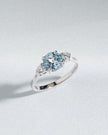 Blue Topaz Three Stone Ring in Sterling Silver