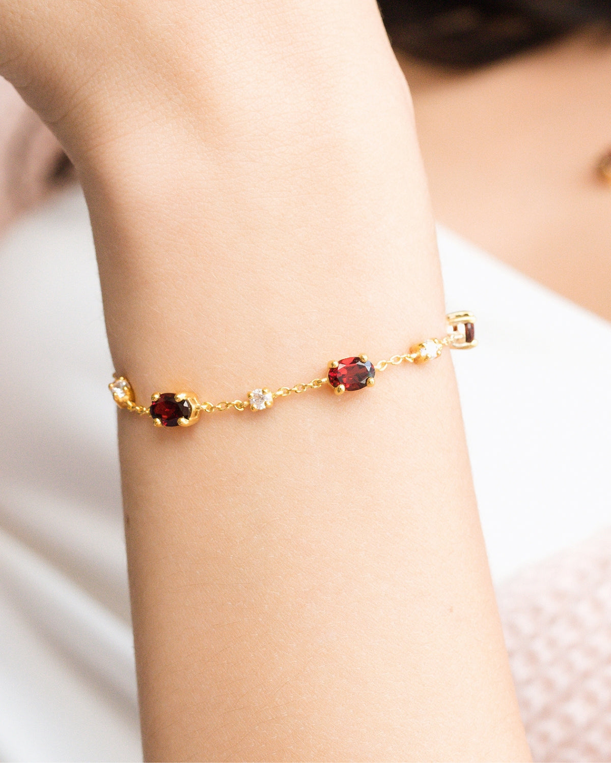 Mini-coffret 2 - Parure de bijoux en grenat en vermeil 18 carats