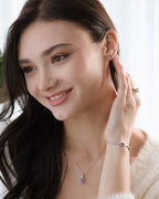 Lavender Amethyst Oval Stud Earrings in Sterling Silver