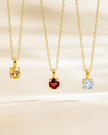 Sky Blue Topaz Solitaire Pendant Necklace in 18k Gold Vermeil