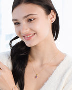 Collier pendentif améthyste lavande en vermeil d'or 18 carats