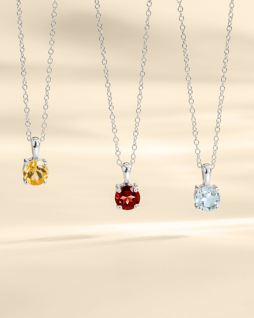 Sky Blue Topaz Solitaire Pendant Necklace in Sterling Silver