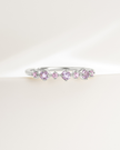 Pink Sapphire & Amethyst Stackable Half Eternity Band in Sterling Silver
