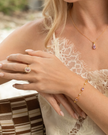 Pink Sapphire Halo Engagement Ring in 18k Gold Vermeil