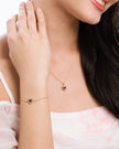 Collier pendentif cœur en grenat rhodolite en vermeil d'or 18 carats