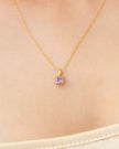 Lavender Amethyst Solitaire Pendant Necklace in 18k Gold Vermeil