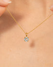 Sky Blue Topaz Solitaire Pendant Necklace in 18k Gold Vermeil