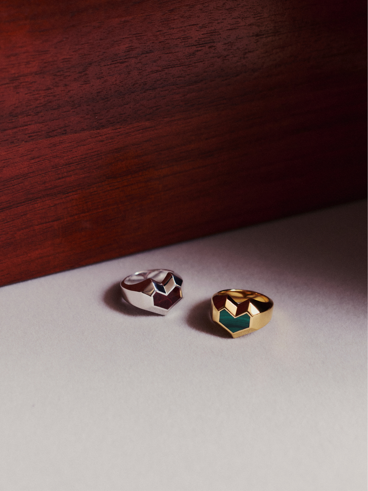 Gold Vermeil Malachite ring - Daryl | No More Nobody
