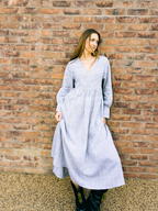 Oversized Maxi Dress with pockets Organic Linen - Michelle | No More Nobody