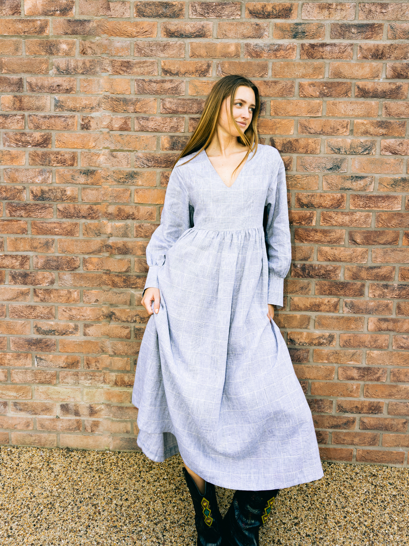 Oversized Maxi Dress with pockets Organic Linen - Michelle | No More Nobody
