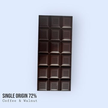 Single Origin Dark Perú 72% Coffee & Walnut Chocolate Bar 110g