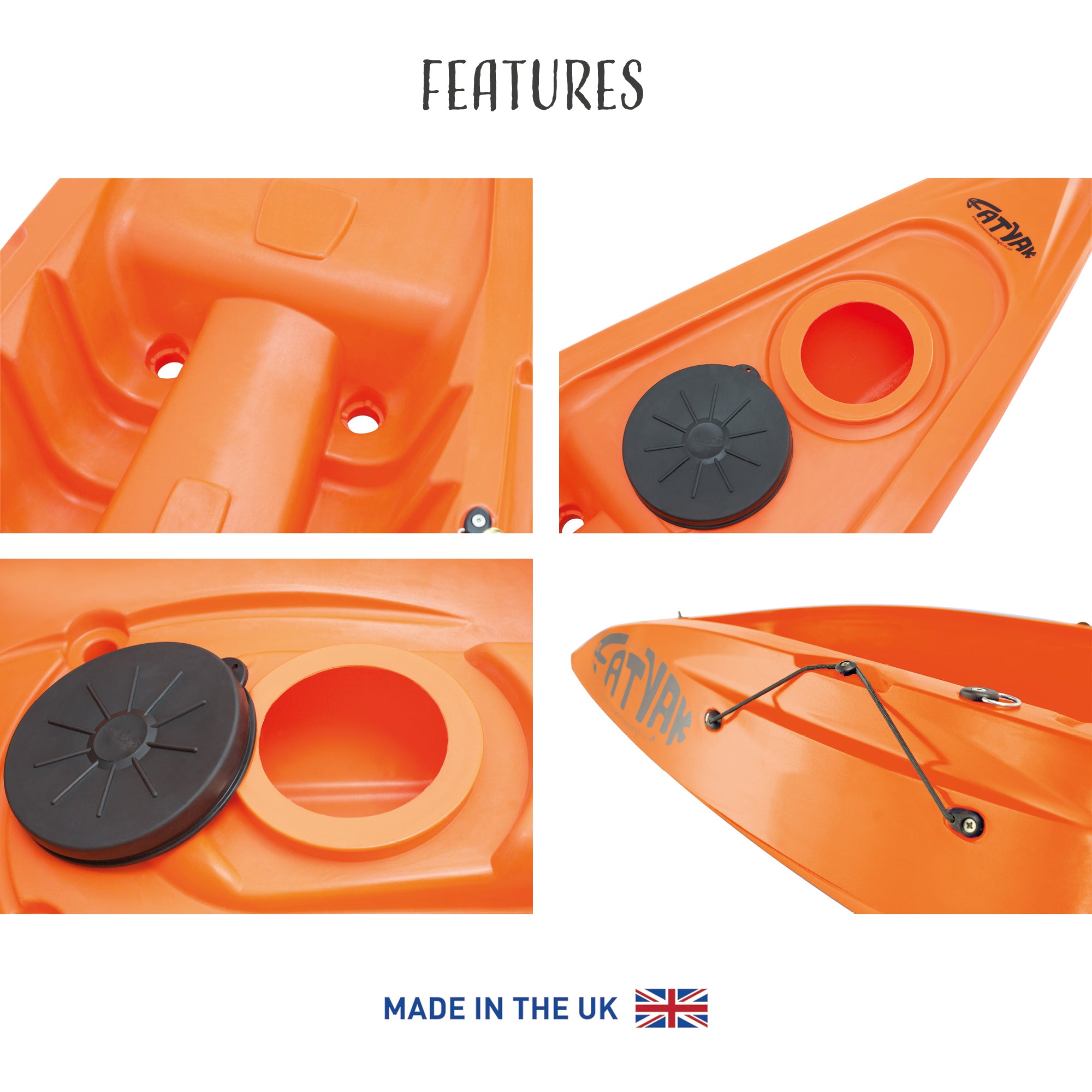 Kaafu Solo Kayak | Orange | Lightweight & Stable