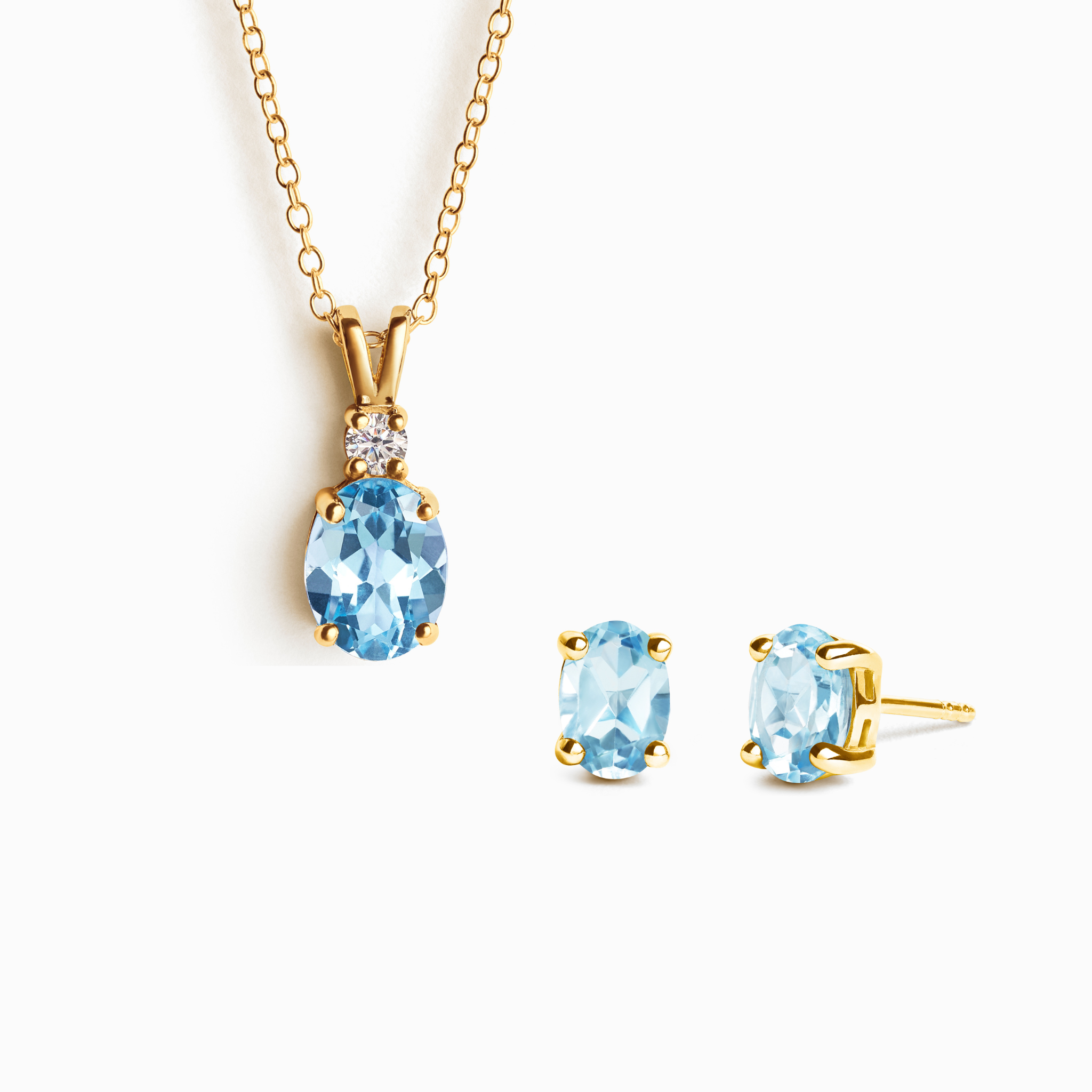 Mini-parure 1 - Parure en topaze bleue et vermeil 18 carats