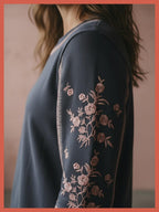 Catalina Embroidered Sweater In Washed Blue
