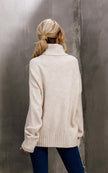 Pull Col Roulé Crème