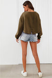 Perfectly Oversized Cropped Sweatshirt In Khaki