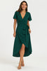 Wrap Maxi Dress In Green
