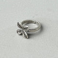 4 Petal Flower Silver Ring