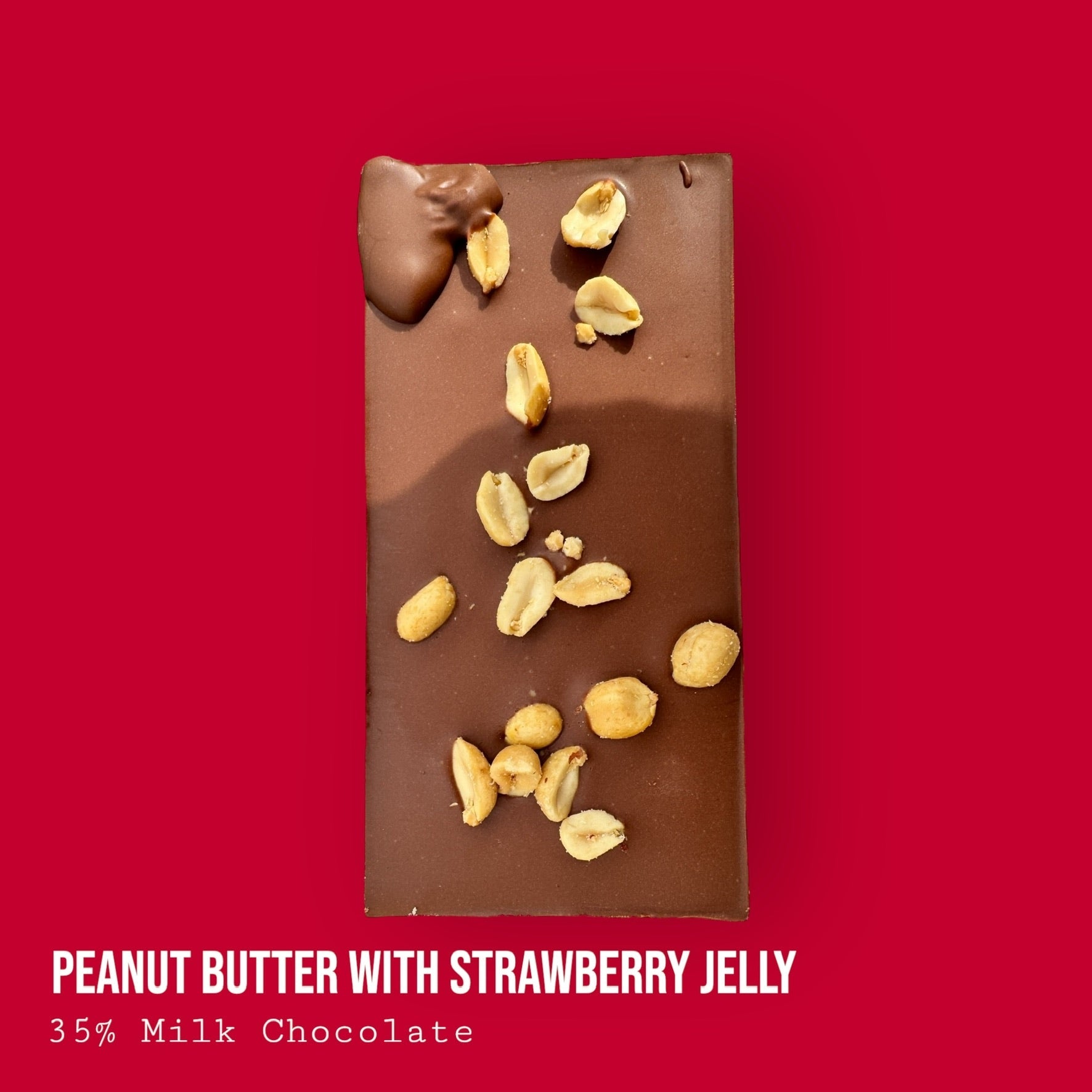 Crunchy Peanut Butter with Strawberry Jelly Topped with Salted Peanuts in Milk Chocolate 230g