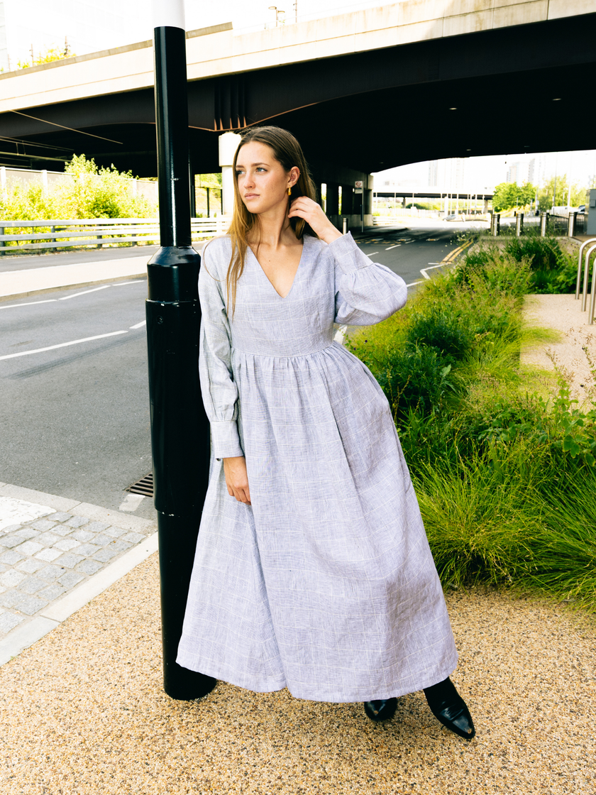 Oversized Maxi Dress with pockets Organic Linen - Michelle | No More Nobody
