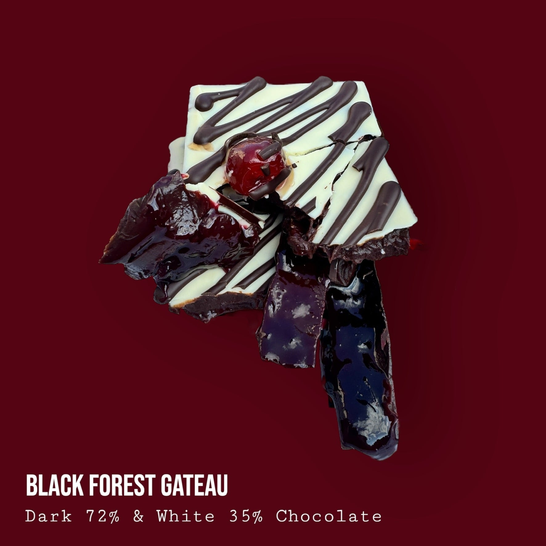 Black Forest Gateau Inspired Dark & White Chocolate Dessert Bar 250g