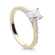 Diamonfire Emerald Cut Ring with Pave Shoulders