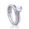 Diamonfire Shell Pearl and Zirconia Ring