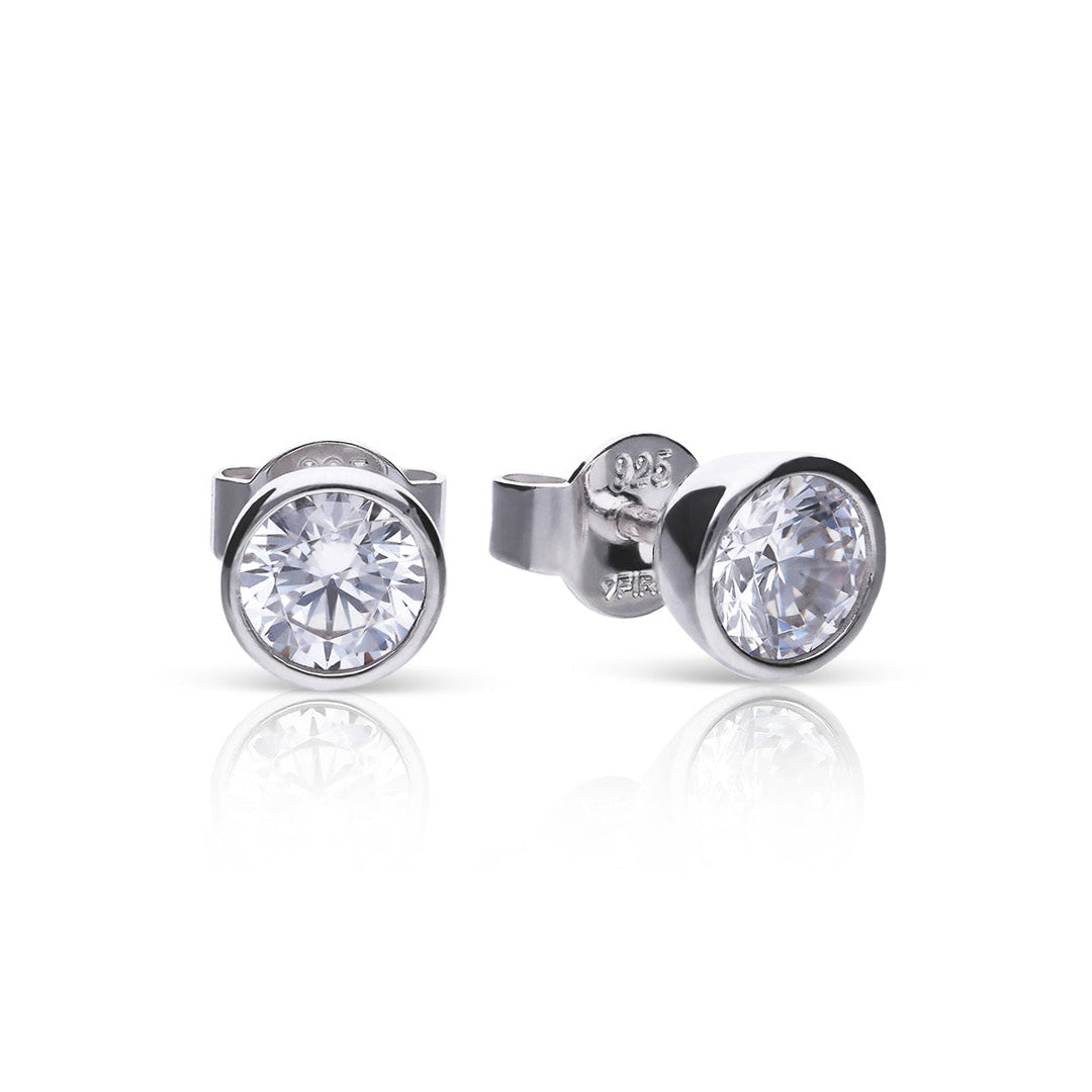 Diamonfire Bezel Set Solitaire Stud Earrings