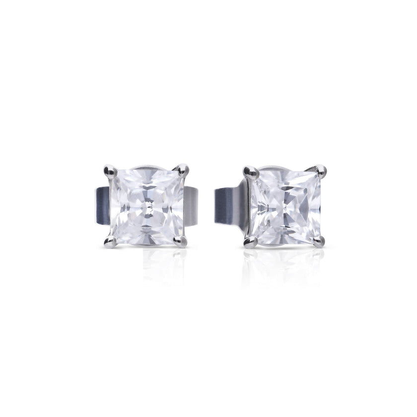 Diamonfire Princess Cut Zirconia Stud Earrings