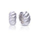 Diamonfire Plain Ridged Hoop Earrings