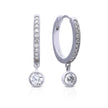Diamonfire Pave Hoop Earrings with Zirconia Charm