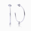 Diamonfire Large 3/4 Hoop Earrings with Tiny Zirconia Charm