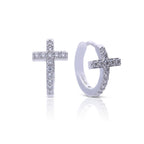 Diamonfire Pave Cross Hoop Earrings